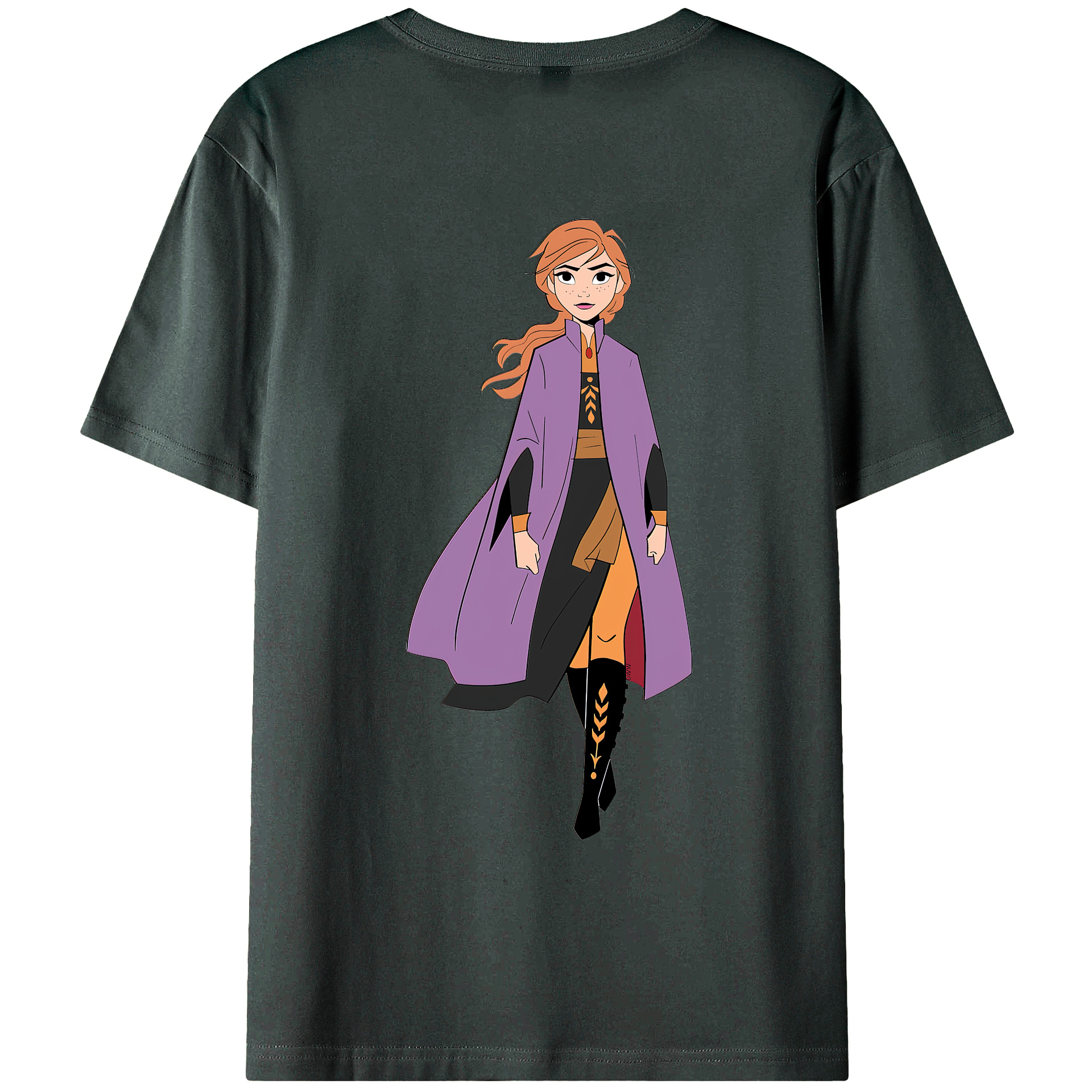 （画像用） アナと雪の女王 アンナ エルサ Frozen Anna Elsa 綿100％ メンズ半袖Tシャツ（バックプリント） 通気性